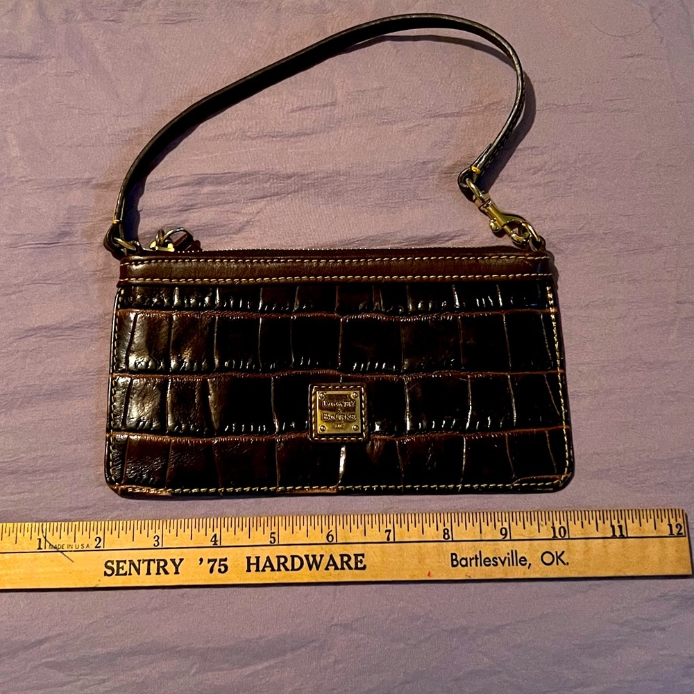 Dooney & Bourke Croc Print Wristlet. EUC.